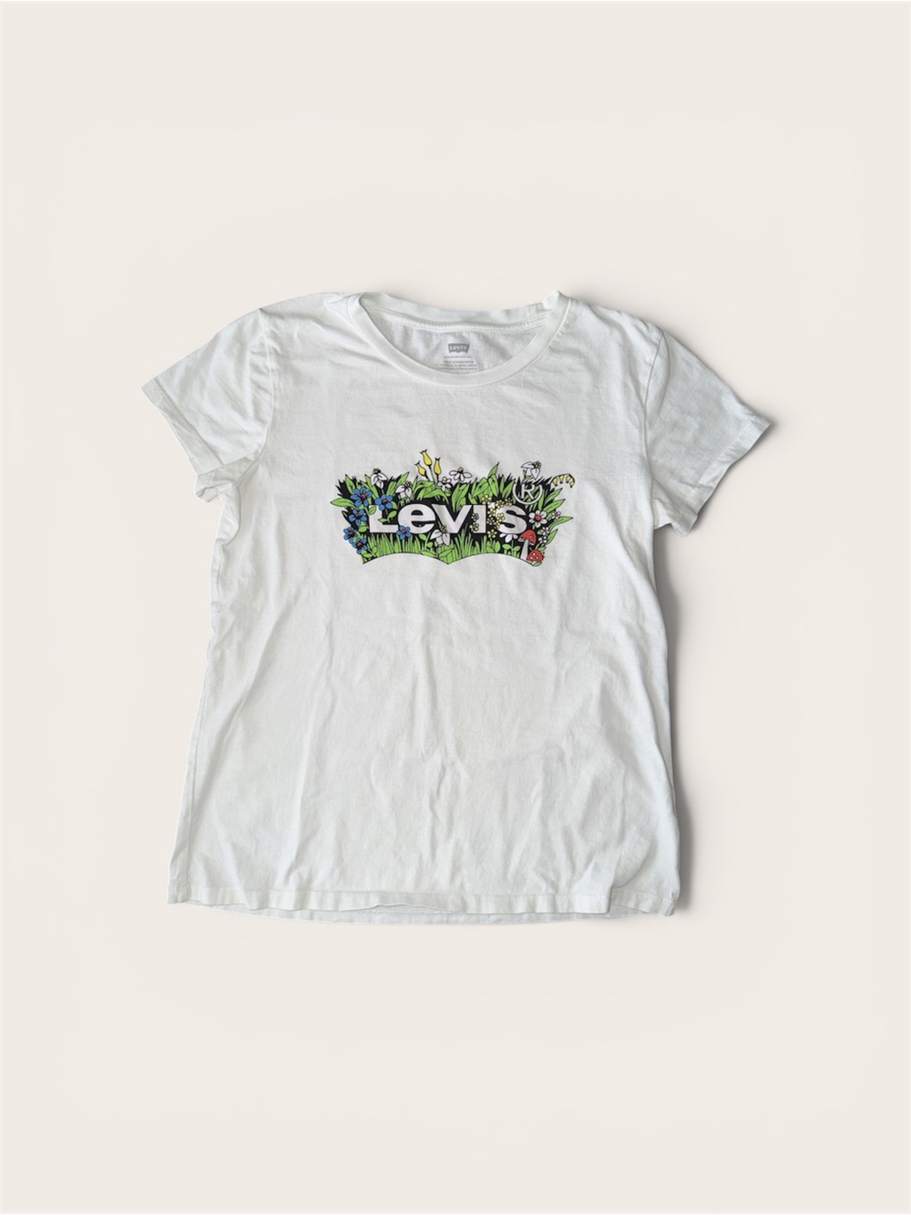 Levi's White Floral Logo so Tee